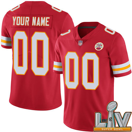 Super Bowl LV 2021 Men Kansas City Chiefs Customized Red Team Color Vapor Untouchable Custom Limited Football Jersey